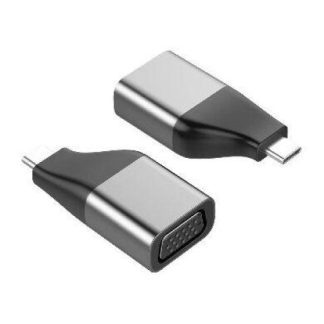 BROBOTIX ADAPTADOR USB-C MACHO - S-VGA HEMBRA NEGRO-GRIS