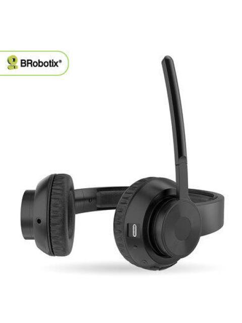BROBOTIX AUDIFONOS CON MICROFONO 6005699 BLUETOOTH INALAMBRICO USB-C NEGRO - Imagen 3