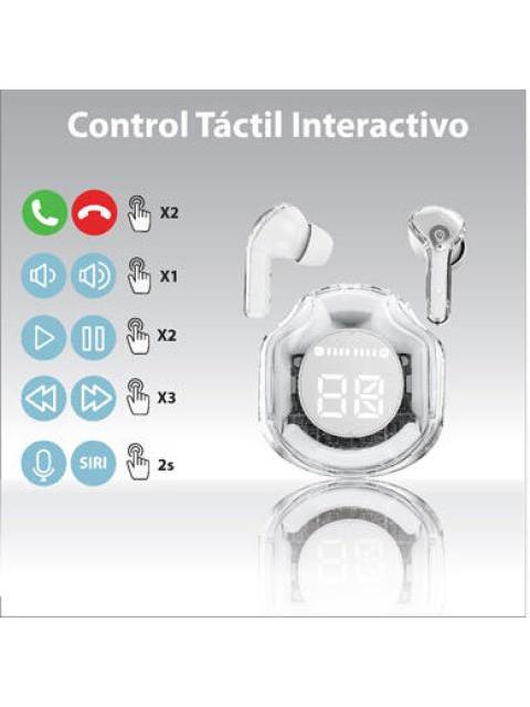 BROBOTIX AUDIFONOS INTRAURICULARES CON MICROFONO MOON INALAMBRICO BLUETOOTH USB-C BLANCO - Imagen 3