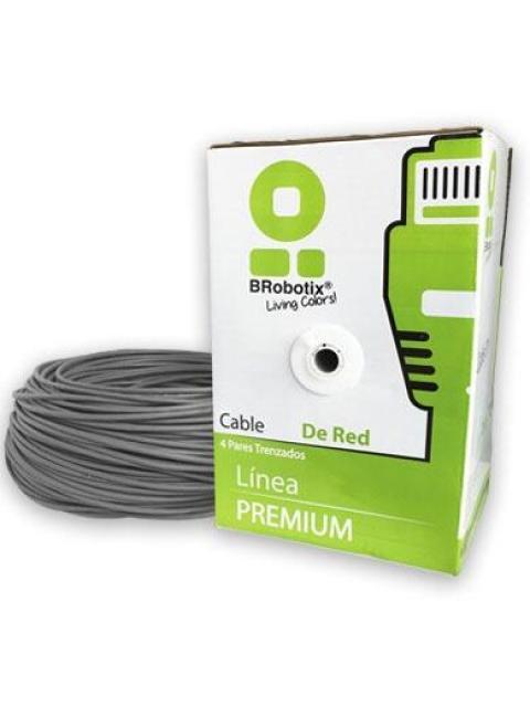 BROBOTIX BOBINA DE CABLE CAT6 UTP 100 METROS GRIS