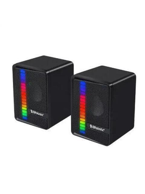 BROBOTIX BOCINAS MULTIMEDIA RGB 963920 ALAMBRICO 2.0 CANALES USB-3.5MM NEGRO - Imagen 2
