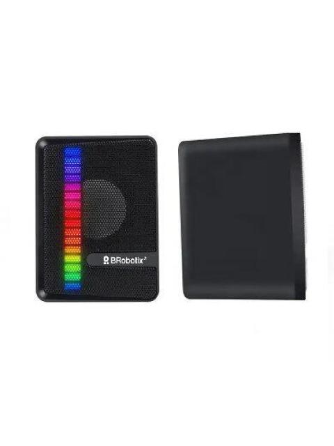 BROBOTIX BOCINAS MULTIMEDIA RGB 963920 ALAMBRICO 2.0 CANALES USB-3.5MM NEGRO - Imagen 4