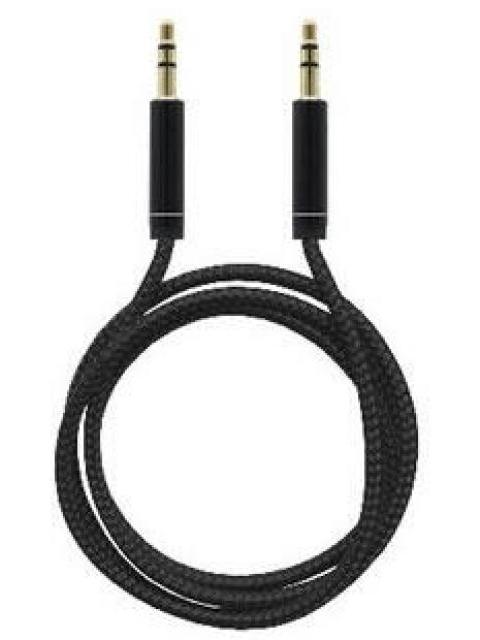 BROBOTIX CABLE 3.5MM MACHO - 3.5MM MACHO NYLON 1 METRO NEGRO