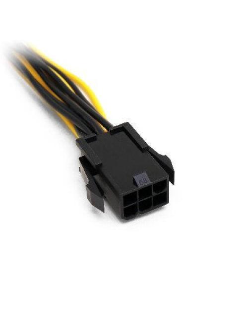 BROBOTIX CABLE DE PODER PCI-E (6-PIN) HEMBRA - 2 X PCI-E (8-PIN) MACHO 20CM NEGRO-AMARILLO - Imagen 2