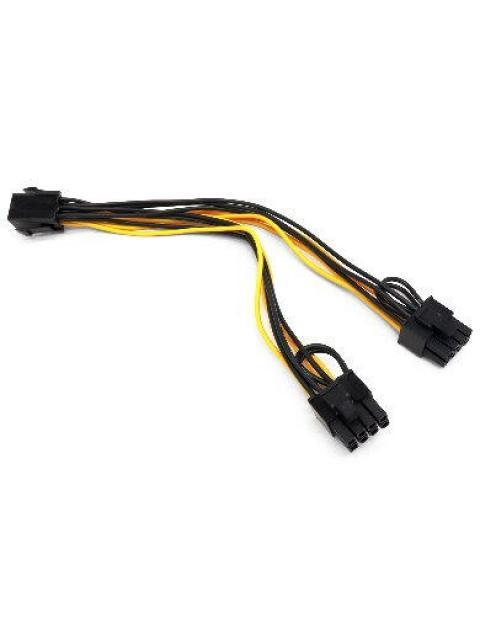BROBOTIX CABLE DE PODER PCI-E (6-PIN) HEMBRA - 2 X PCI-E (8-PIN) MACHO 20CM NEGRO-AMARILLO - Imagen 4