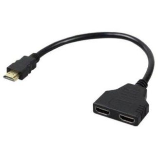 BROBOTIX CABLE HDMI 1.4 MACHO - 2X HDMI 1.4 HEMBRA 1080P 30CM NEGRO