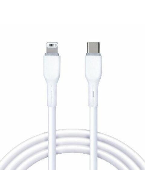 BROBOTIX CABLE USB-C MACHO - LIGHTNING 1 METRO BLANCO
