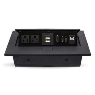 BROBOTIX CAJA PARA MESA 406405 USB-C HDMI RJ-45 NEGRO