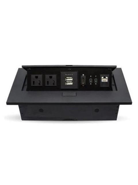 BROBOTIX CAJA PARA MESA 406405 USB-C HDMI RJ-45 NEGRO