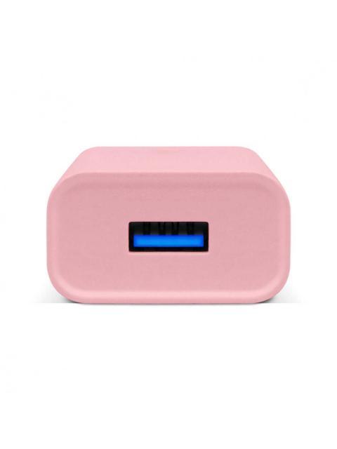 BROBOTIX CARGADOR DE PARED 6001332 5V 1X USB-A ROSA - INCLUYE CABLE USB A - USB C - Imagen 3