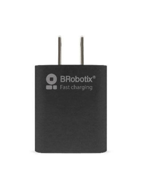 BROBOTIX KIT CARGADOR DE PARED DE CARGA RAPIDA 6001561 5V 1X USB-A 3.0 NEGRO - INCLUYE CABLE USB A - USB C - Imagen 4