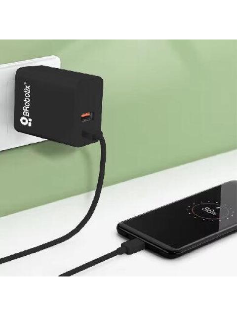BROBOTIX CARGADOR DE PARED 6005569 38W 1X USB-C 1X USB-A NEGRO - Imagen 3