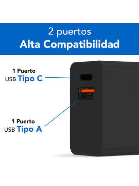 BROBOTIX CARGADOR DE PARED 6005569 38W 1X USB-C 1X USB-A NEGRO - Imagen 4