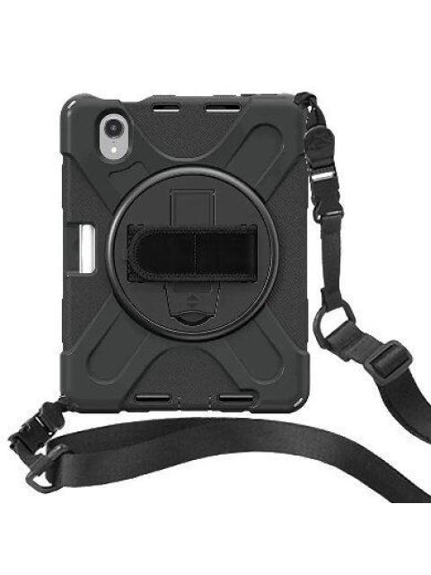 BROBOTIX FUNDA DE USO RUDO CON CORREA Y GIRO 360° PARA IPAD MINI 8.3 6TA GENERACION NEGRO
