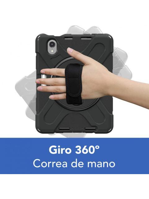 BROBOTIX FUNDA DE USO RUDO CON CORREA Y GIRO 360° PARA IPAD MINI 8.3 6TA GENERACION NEGRO - Imagen 6