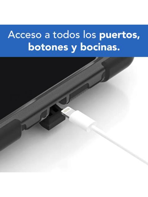 BROBOTIX FUNDA DE USO RUDO CON CORREA Y GIRO 360° PARA IPAD MINI 8.3 6TA GENERACION NEGRO - Imagen 7