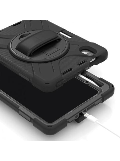 BROBOTIX FUNDA DE USO RUDO CON CORREA Y GIRO 360° PARA IPAD MINI 8.3 6TA GENERACION NEGRO - Imagen 9