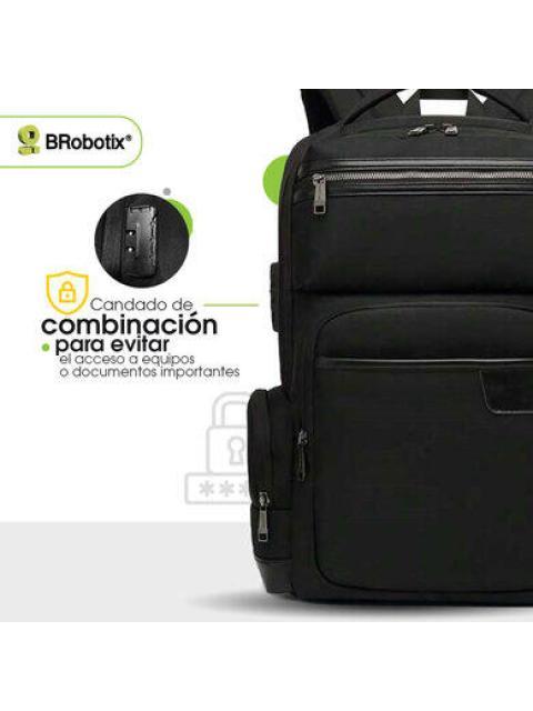 BROBOTIX MOCHILA 406238 DE POLIESTER PARA LAPTOP 17 NEGRO - Imagen 3