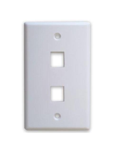 BROBOTIX PLACA DE PARED 2 PUERTOS BLANCO
