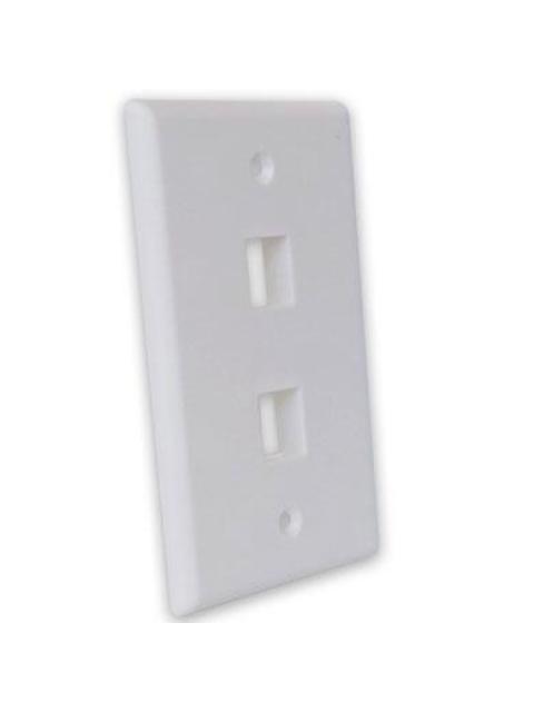 BROBOTIX PLACA DE PARED 2 PUERTOS BLANCO - Imagen 2