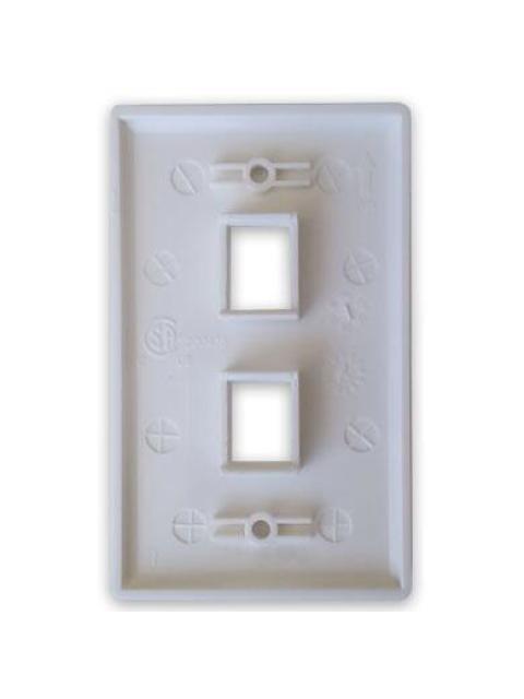 BROBOTIX PLACA DE PARED 2 PUERTOS BLANCO - Imagen 3