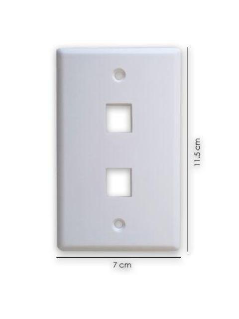 BROBOTIX PLACA DE PARED 2 PUERTOS BLANCO - Imagen 4