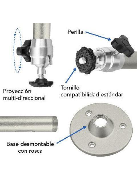 BROBOTIX SOPORTE DE PARED-TECHO PARA PROYECTOR MINI 963838 HASTA 5KG GRIS - Imagen 5