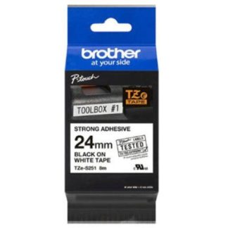 BROTHER CINTA TZES251G NEGRO TRANSFERENCIA TERMICA 24 MM X 8 METROS 1 PIEZA
