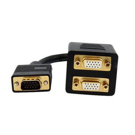 STARTECH ADAPTADOR VGA MACHO - 2X VGA HEMBRA 30CM NEGRO