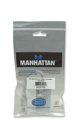 MANHATTAN ADAPTADOR MINI DISPLAYPORT 1.1 MACHO - HDMI HEMBRA 1080P 60HZ 15CM BLANCO - Imagen 2
