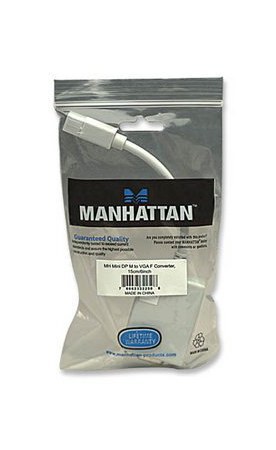 MANHATTAN ADAPTADOR MINI-DISPLAYPORT 1.2 MACHO - VGA HEMBRA 1080P 17CM BLANCO - Imagen 3