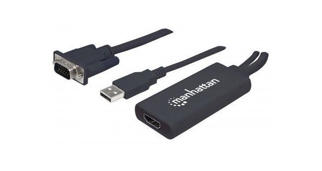 MANHATTAN ADAPTADOR VGA (D-SUB)-USB - HDMI 1920 X 1200 PIXELES NEGRO - Imagen 2