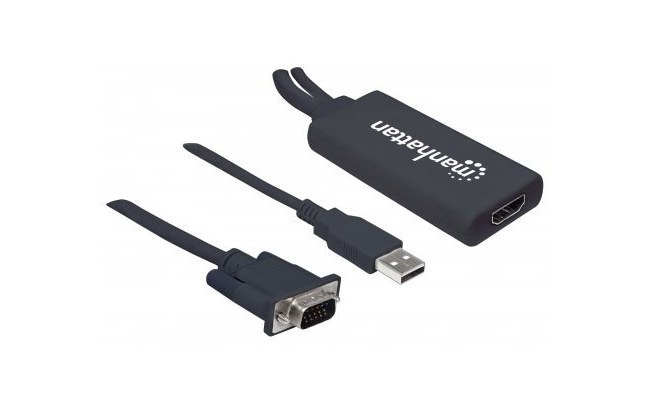 MANHATTAN ADAPTADOR VGA (D-SUB)-USB - HDMI 1920 X 1200 PIXELES NEGRO - Imagen 3