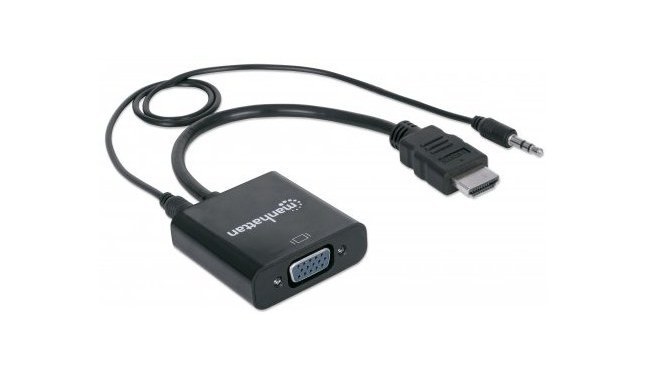 MANHATTAN CONVERTIDOR HDMI MACHO - VGA HEMBRA NEGRO - Imagen 3