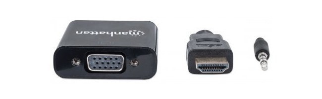 MANHATTAN CONVERTIDOR HDMI MACHO - VGA HEMBRA NEGRO - Imagen 4