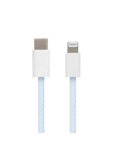 CABLE CARGA RAPIDA USB TIPO C A LIGHTNING TEJIDO 1.0 M AZUL (6001523) BROBOTIX