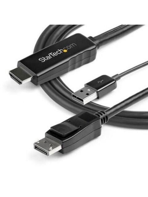 STARTECH CABLE HDMI 1.4 MACHO - DISPLAYPORT 1.2 MACHO 4K 30HZ 2 METROS NEGRO - Imagen 2