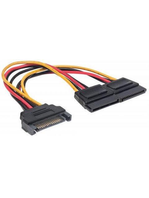 MANHATTAN CABLE SATA HEMBRA - 2X SATA MACHO 15CM - Imagen 3
