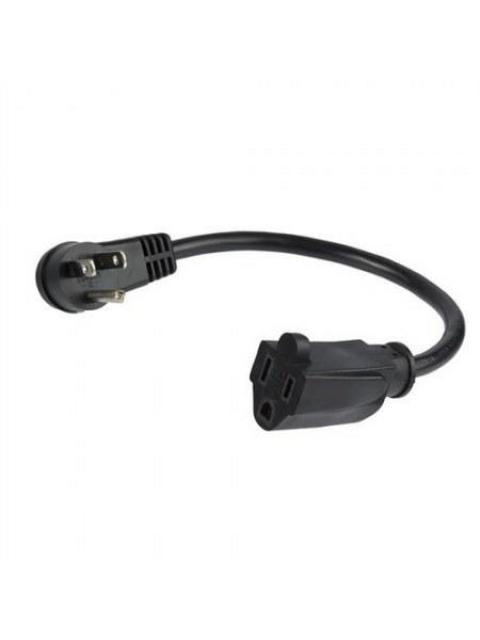 STARTECH  CABLE DE PODER ACODADO NEMA 5-15P MACHO - NEMA 5-15R ACOPLADOR HEMBRA 30CM NEGRO - Imagen 2