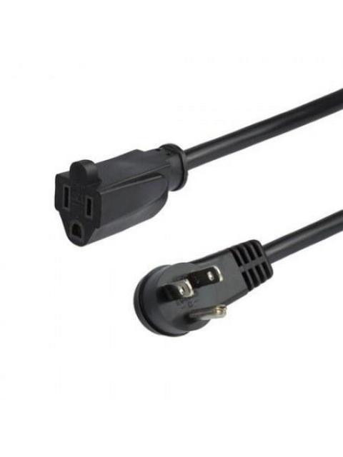 STARTECH CABLE DE PODER ACODADO NEMA 5-15P MACHO - NEMA 5-15R ACOPLADOR HEMBRA 90CM NEGRO - Imagen 2
