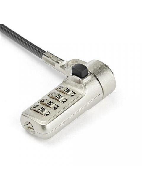 STARTECH CABLE CON CANDADO DE COMBINACION CON 4 DIGITOS 2.04 METROS NEGRO-PLATA - Imagen 3
