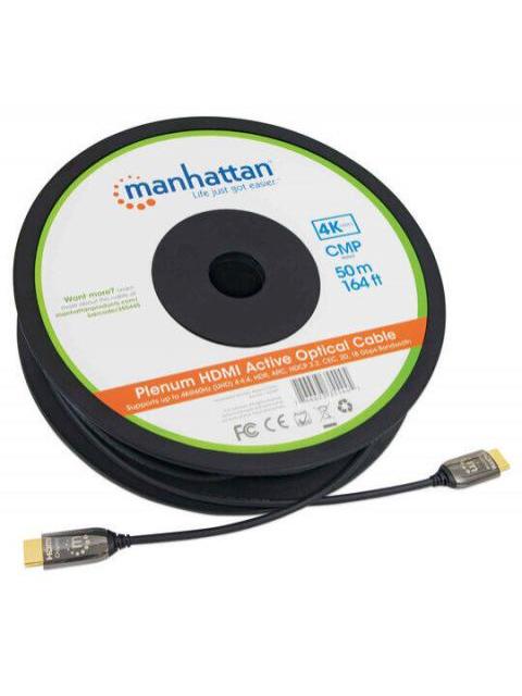 MANHATTAN CABLE HDMI PLENUM HDMI MACHO - HDMI MACHO 4K 60HZ 50 METROS NEGRO - Imagen 2