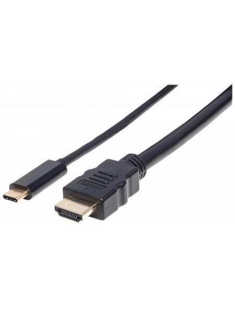 MANHATTAN CABLE HDMI MACHO - USB C MACHO 4K 30HZ 2 METROS NEGRO - Imagen 3