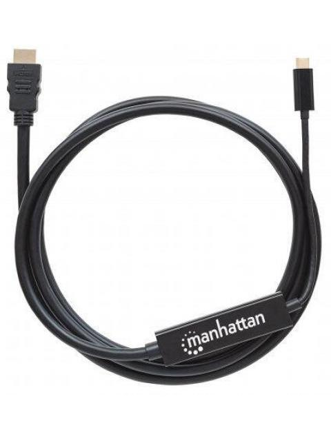 MANHATTAN CABLE HDMI MACHO - USB C MACHO 4K 30HZ 2 METROS NEGRO - Imagen 2