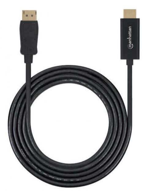 MANHATTAN CABLE HDMI MACHO - DISPLAYPORT MACHO 1080P 60HZ 3 METROS NEGRO - Imagen 2