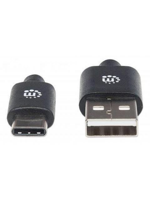 MANHATTAN USB A MACHO - USB C MACHO 2 METROS NEGRO - Imagen 3
