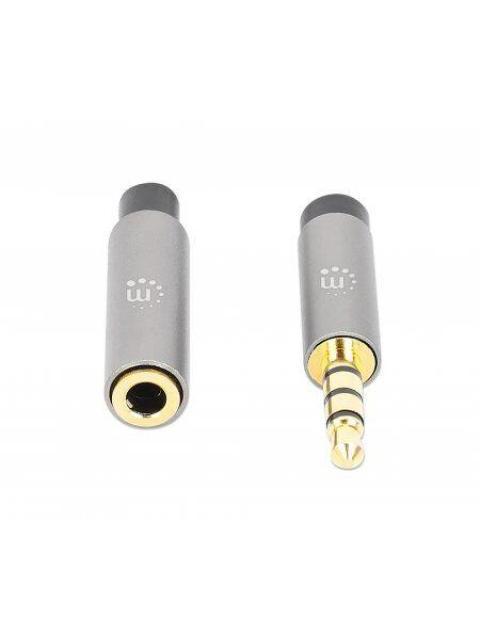 CABLE MANHATTAN AUDIO ESTEREO 3.5MM EXTENSION MACHO - HEMBRA 1M NEGRO-ALUMINIO PLATEADO 356022 - Imagen 4