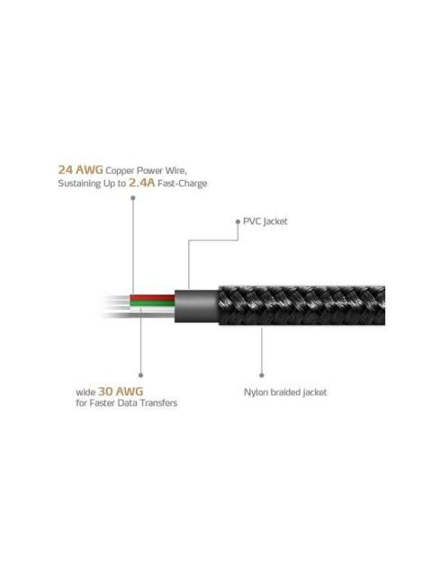 CABLE MICRO USB ADATA 1 M USB A MICROUSB B MACHO-MACHO NEGRO - Imagen 3