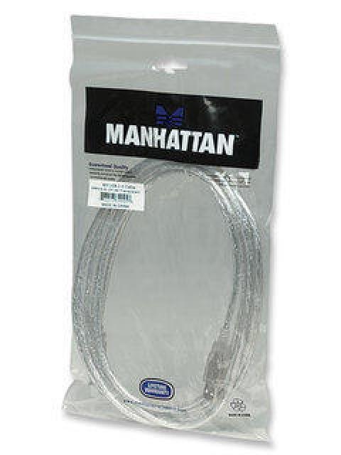 MANHATTAN CABLE DE ALTA VELOCIDAD USB 2.0 USB A MACHO - USB B MACHO 3 METROS PLATA - Imagen 3