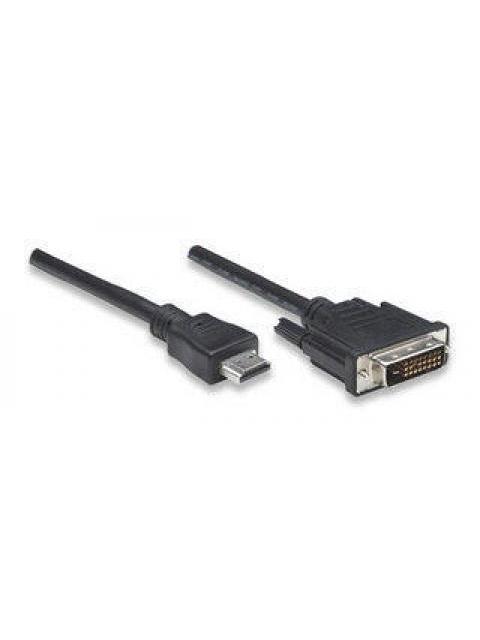 MANHATTAN CABLE HDMI MACHO - DVI-D 24+1 MACHO 1080P 60HZ 1.8 METROS NEGRO - Imagen 3